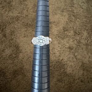 QVC Epiphany Platinum Clad Diamonique Ring - Size 5